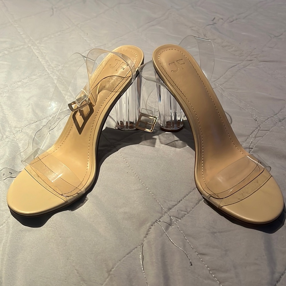 JustFab Clear Heels